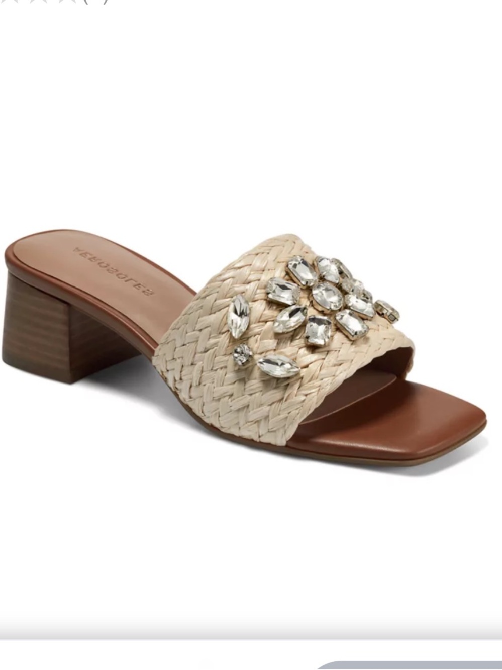 AEROSOLES size 6 Raffia mules with embellished strap.